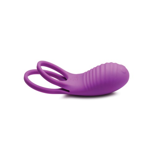 Anillo para el Pene de Silicona Curve Toys Gossip Love Loops 10X con Control Remoto - Violeta