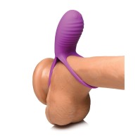 Anillo para el Pene de Silicona Curve Toys Gossip Love Loops 10X con Control Remoto - Violeta