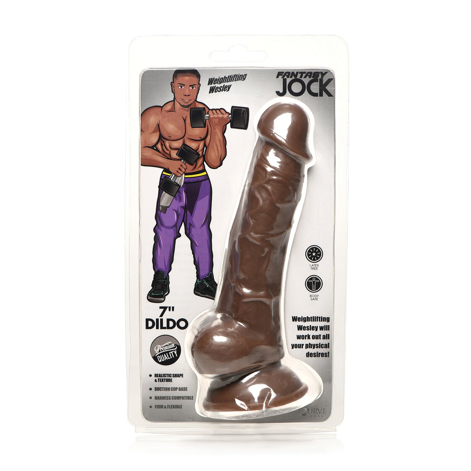 Curve Toys Jock Weightlifting Wesley Dildo - Dark