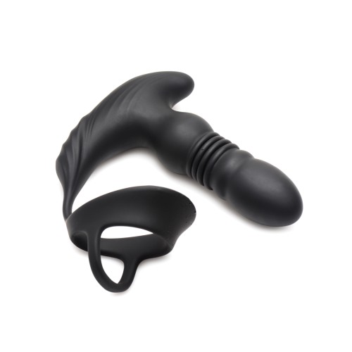 ThunderPlugs 10X Thrusting Silicone Vibrator with Remote Black