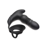 ThunderPlugs 10X Thrusting Silicone Vibrator with Remote Black