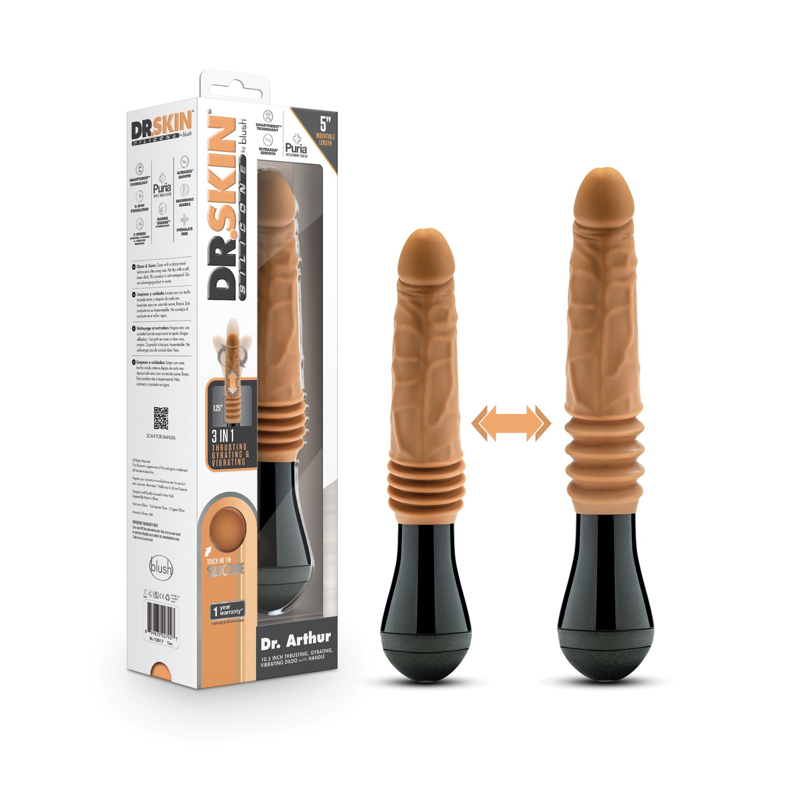 Dildo Vibrador Dr. Arthur Blush de Silicona Beige