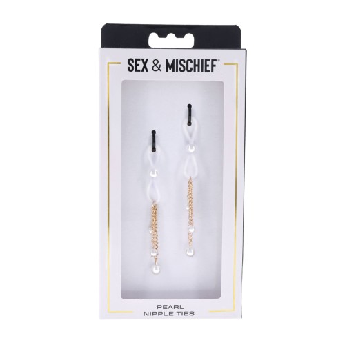 Cadenas de Pezones de Perlas Sex & Mischief Ajustables