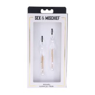 Cadenas de Pezones de Perlas Sex & Mischief Ajustables