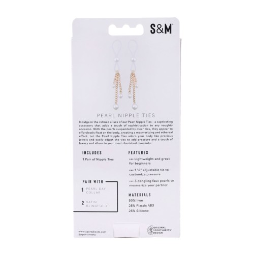 Sex & Mischief Pearl Nipple Ties Adjustable