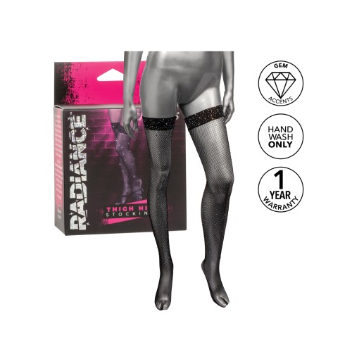 Radiance Thigh High Stockings Black O/S