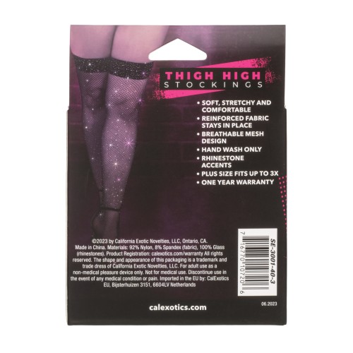 Radiance Plus Size Thigh High Stockings - Black