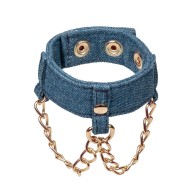 Ride 'Em Denim Collection Wrist Cuffs - BDSM Style