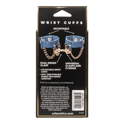 Ride 'Em Denim Collection Wrist Cuffs - BDSM Style