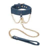 Collar Premium Denim Ride 'Em con Correa - Aventura con Estilo