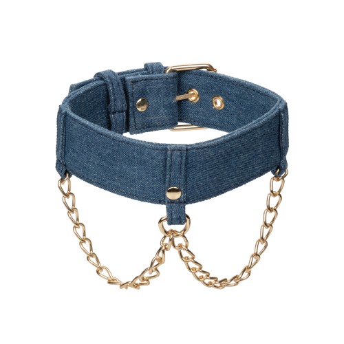 Collar Premium Denim Ride 'Em con Correa - Aventura con Estilo