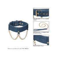 Ride Em Premium Denim Collar with Leash - Stylish Adventure