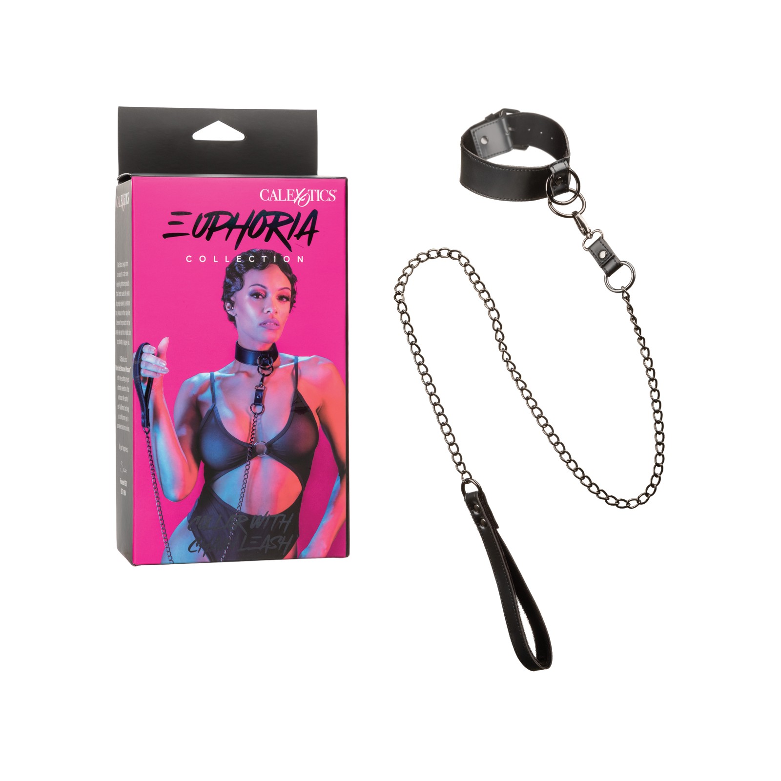 Euphoria Collection Collar with Chain Leash for BDSM Fun