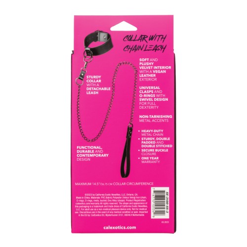 Euphoria Collection Collar with Chain Leash for BDSM Fun