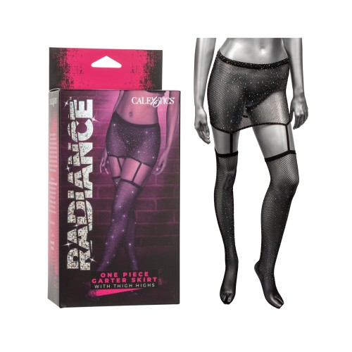 Radiance Garter Skirt with Thigh Highs Black