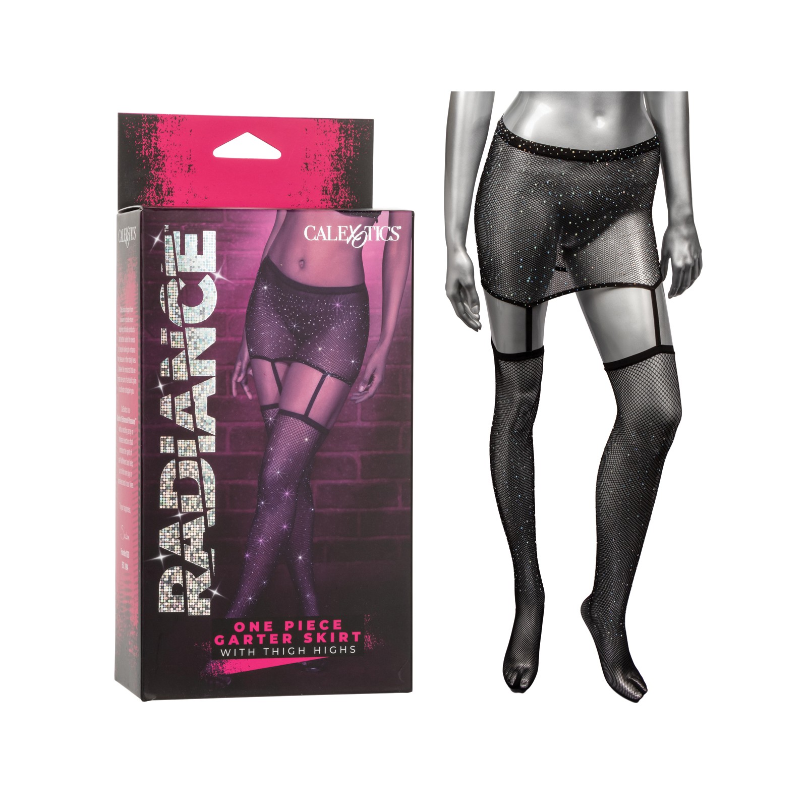 Radiance Garter Skirt with Thigh Highs Black