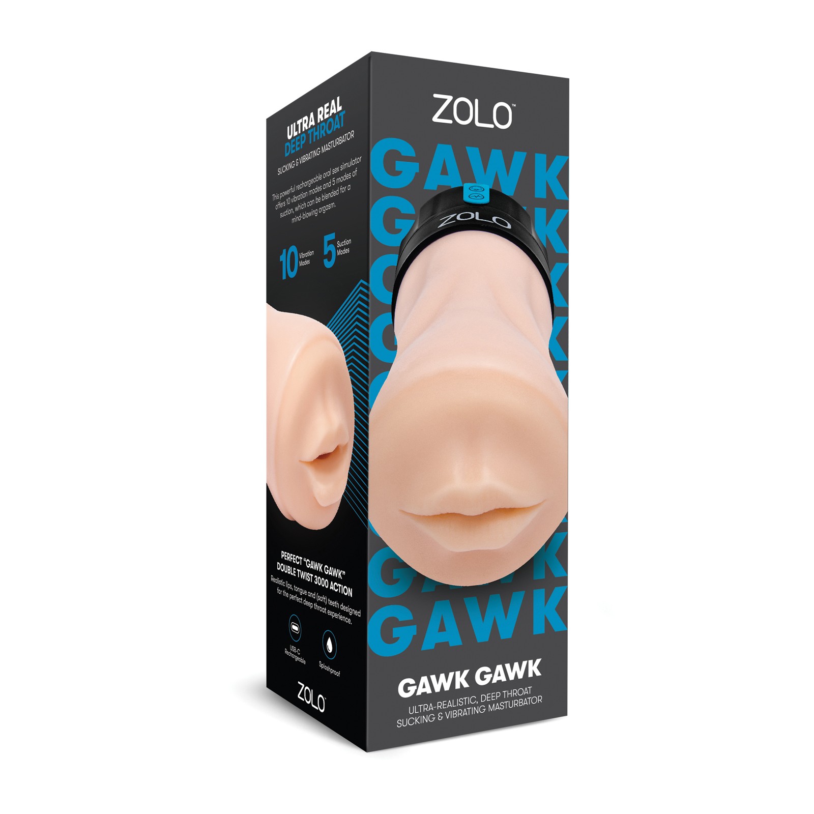 ZOLO Gawk Gawk Deep Throat Vibrating Masturbator Ivory