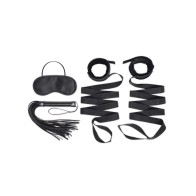 Lux Fetish 4 Pc Bondage Strap & Flogger Kit - Intense Pleasure