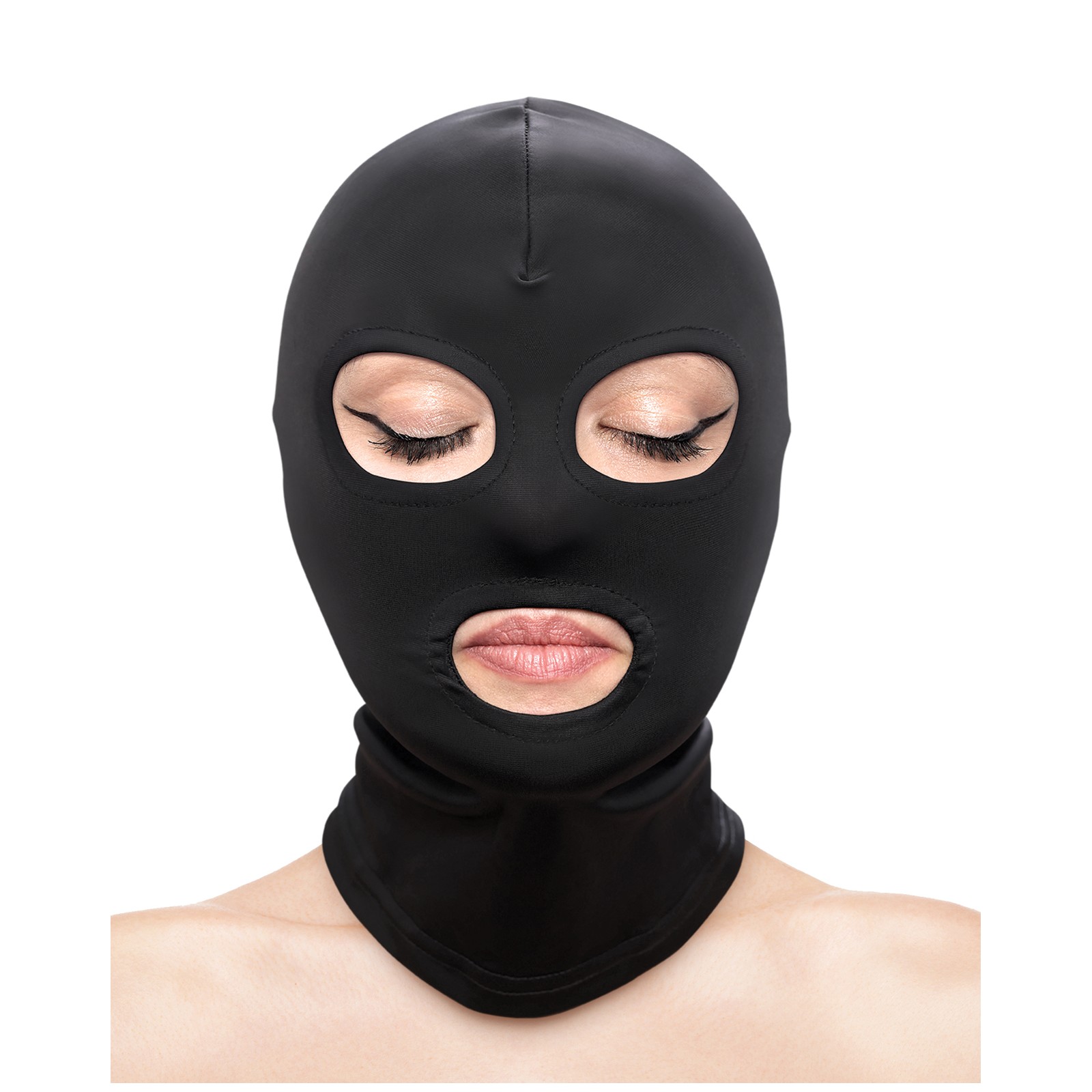 Fetish & Fashion Eyes & Mouth Hood - Black