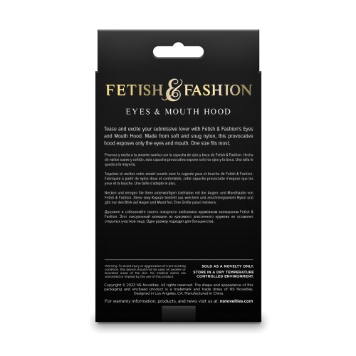 Fetish & Fashion Eyes & Mouth Hood - Black