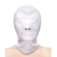 Fetish Zippered Mouth Hood White