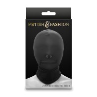 Fetish & Fashion Zippered Mouth Hood Black