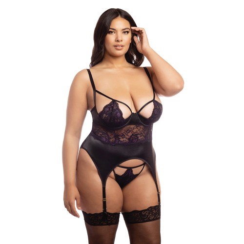 Demi Padded Shelf Cup Merrywidow with Lace Overlay