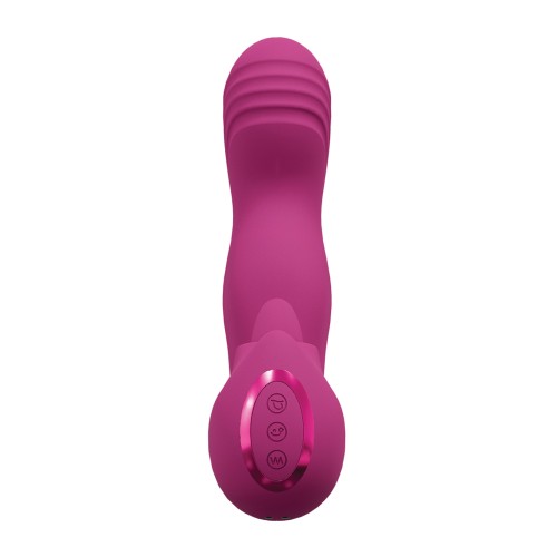 Vibrador y Estimulador de Punto G Triplo Acción Yumi Rosa