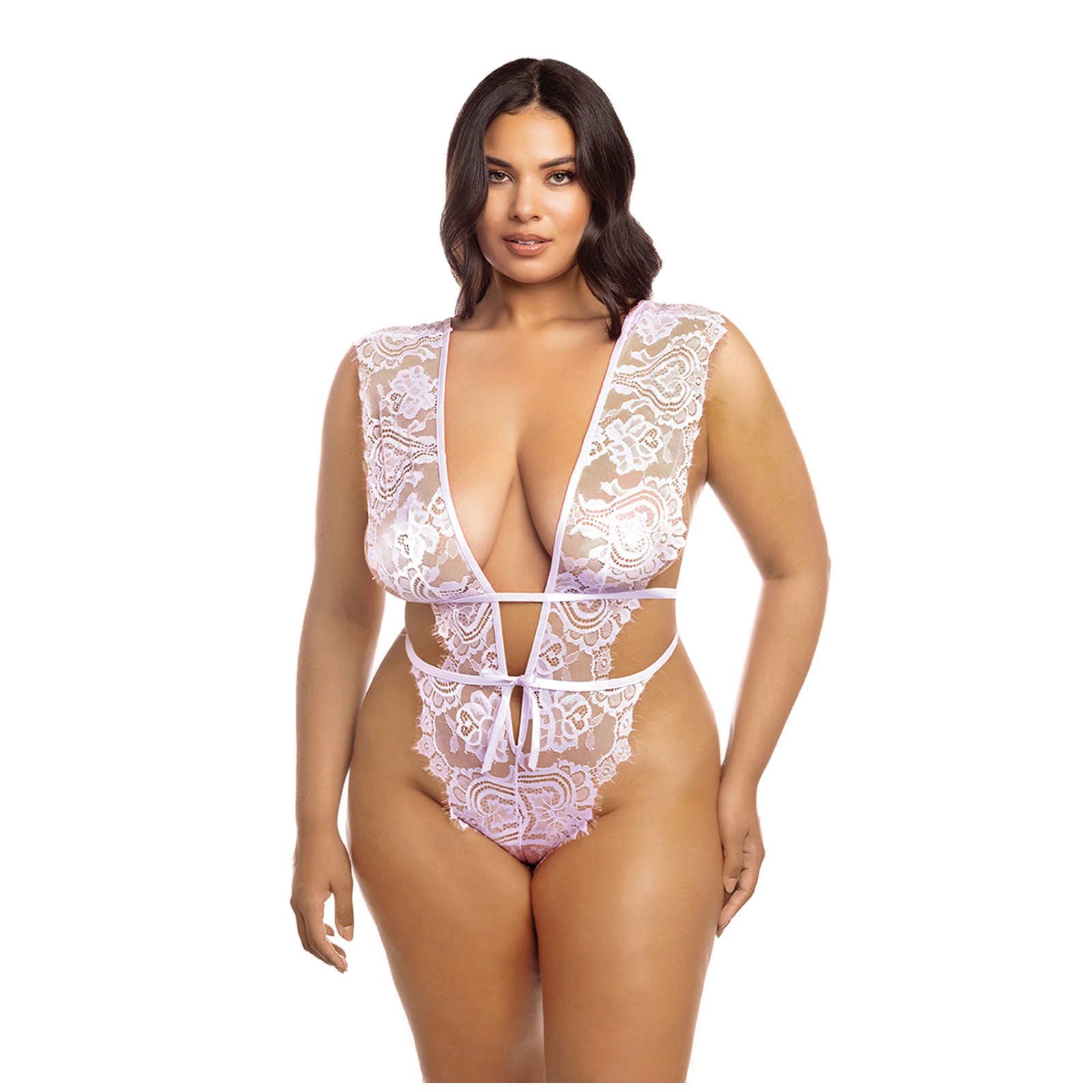 Imani Plus Size Eyelash Lace Teddy