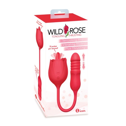 Vibrador Licking & Thrusting Wild Rose Rojo