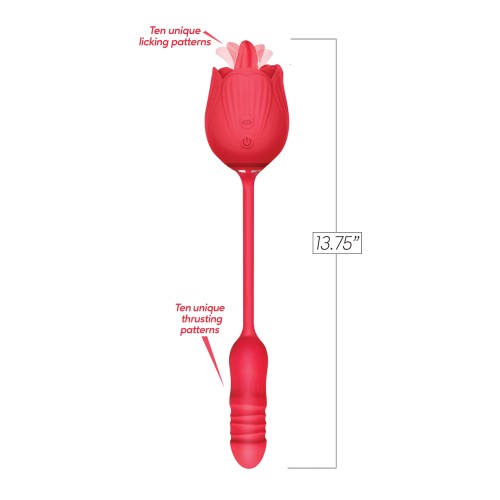 Wild Rose Licking & Thrusting Vibrator Red