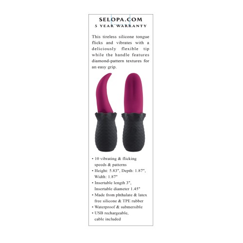 Selopa Tongue Teaser Vibrator Pink Black