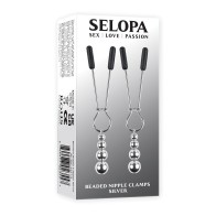 Selopa Beaded Nipple Clamps Silver