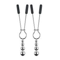 Selopa Beaded Nipple Clamps Silver