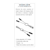 Selopa Beaded Nipple Clamps Silver