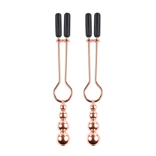 Selopa Beaded Nipple Clamps Rose Gold