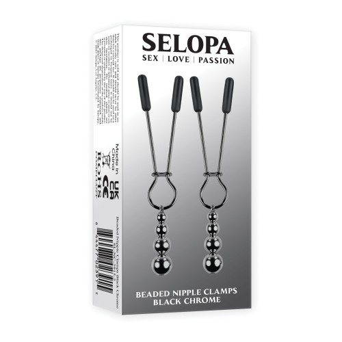 Selopa Beaded Nipple Clamps Black Chrome