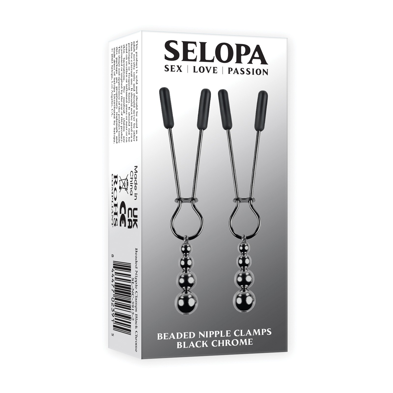 Selopa Beaded Nipple Clamps Black Chrome