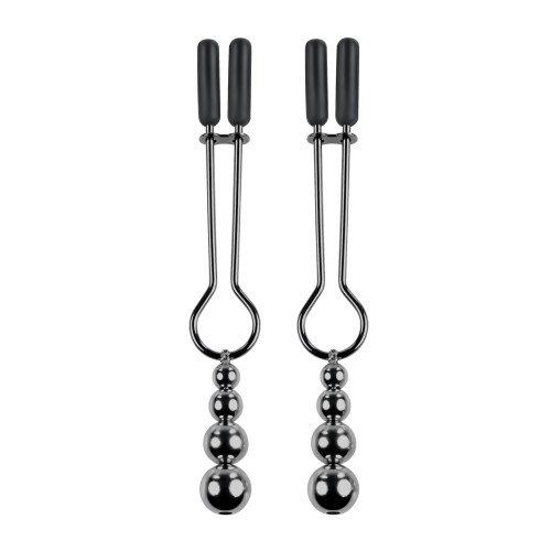 Selopa Beaded Nipple Clamps Black Chrome