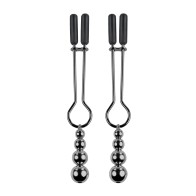 Selopa Beaded Nipple Clamps Black Chrome