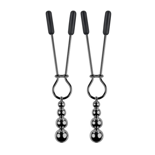 Selopa Beaded Nipple Clamps Black Chrome