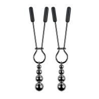 Selopa Beaded Nipple Clamps Black Chrome