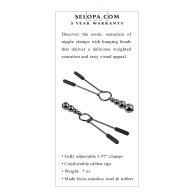 Selopa Beaded Nipple Clamps Black Chrome