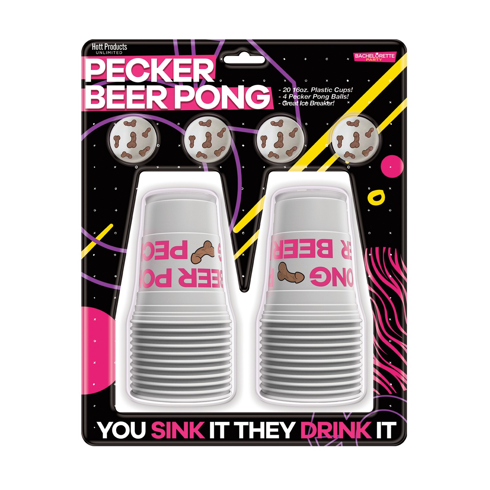 Pelotas de Beer Pong Pecker para Diversión Épica en Fiestas