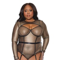 Holiday Metallic Fishnet Shrug Black/Gold OS/XL