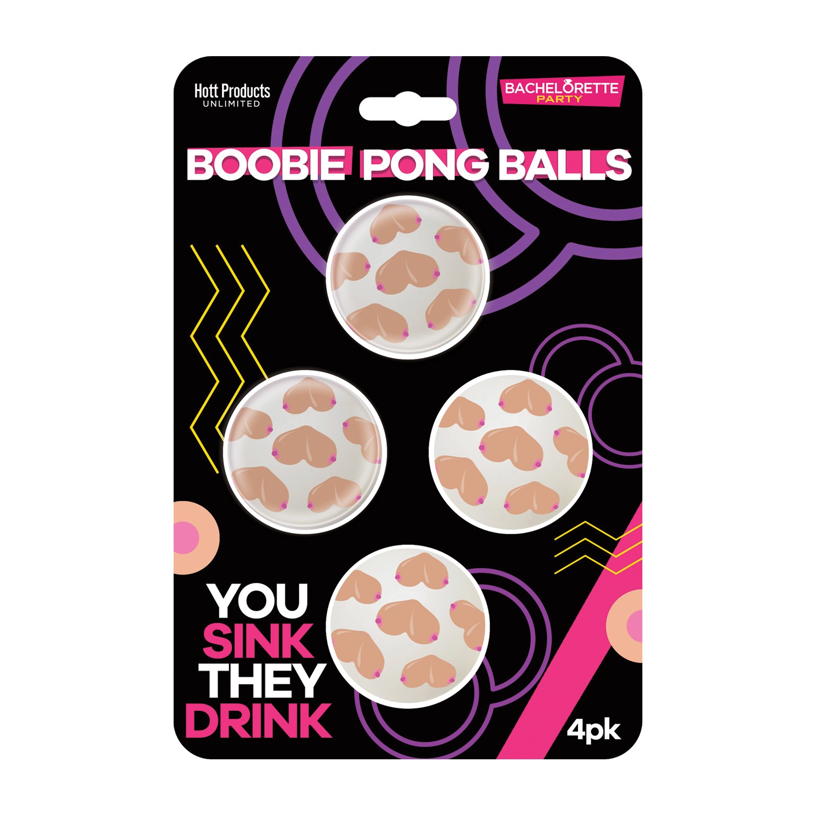 Boobie Beer Pong Balls - 4 pk