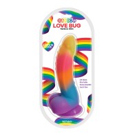 Love Bug Rainbow Dildo - Suction Cup Base