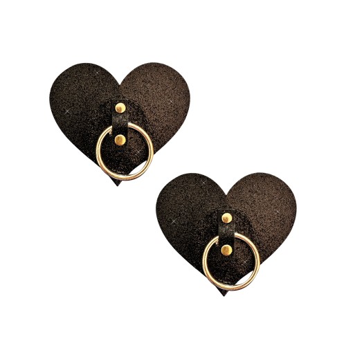 Shop Neva Nude Glitter Hoop Heart Pasties - Black