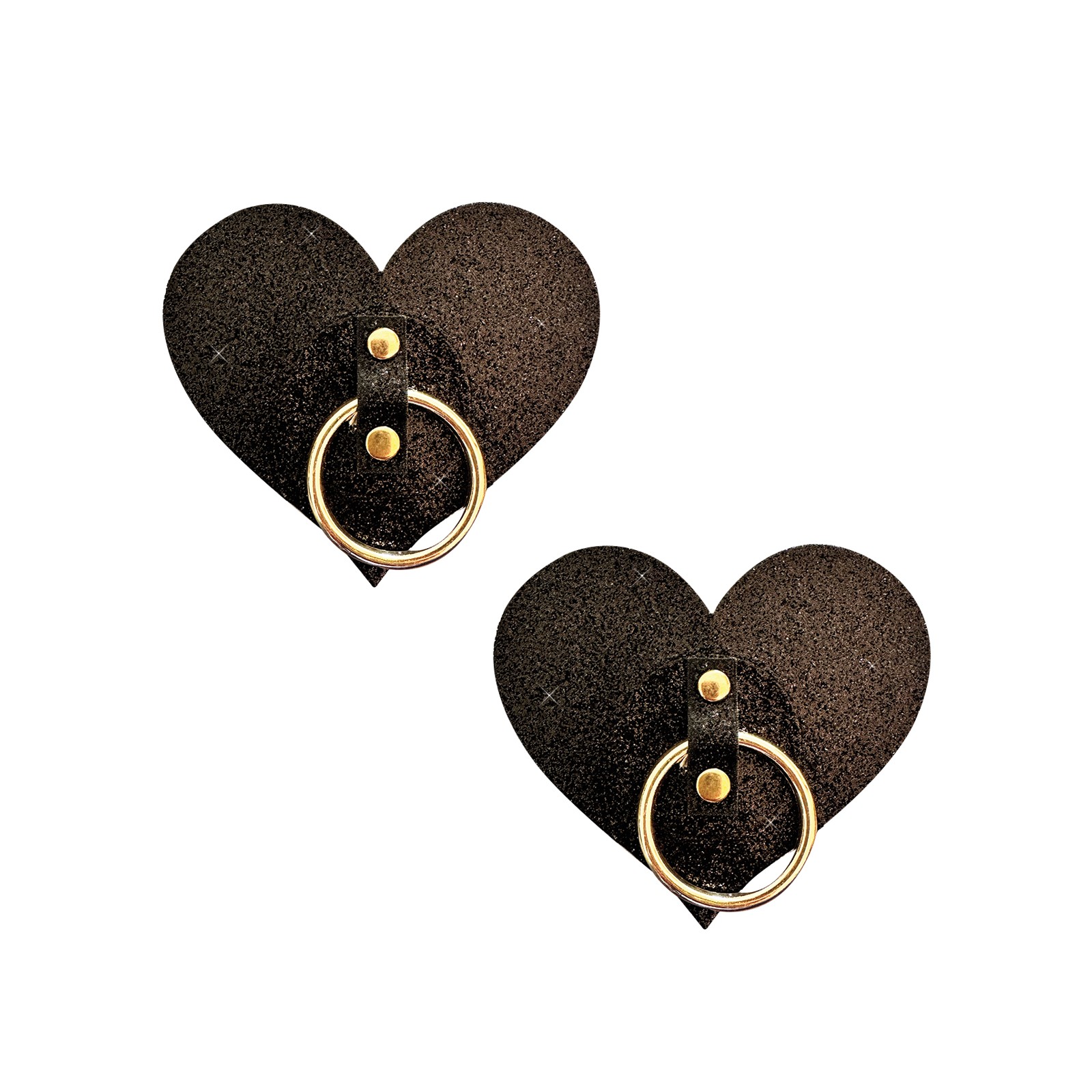 Shop Neva Nude Glitter Hoop Heart Pasties - Black