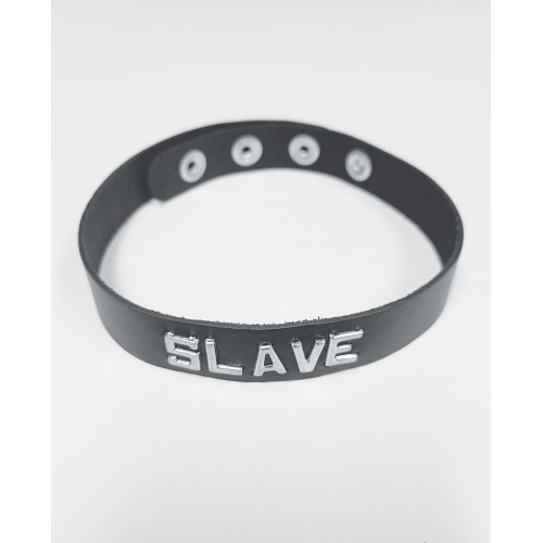 Collar de Cuero SLAVE Spartacus Negro